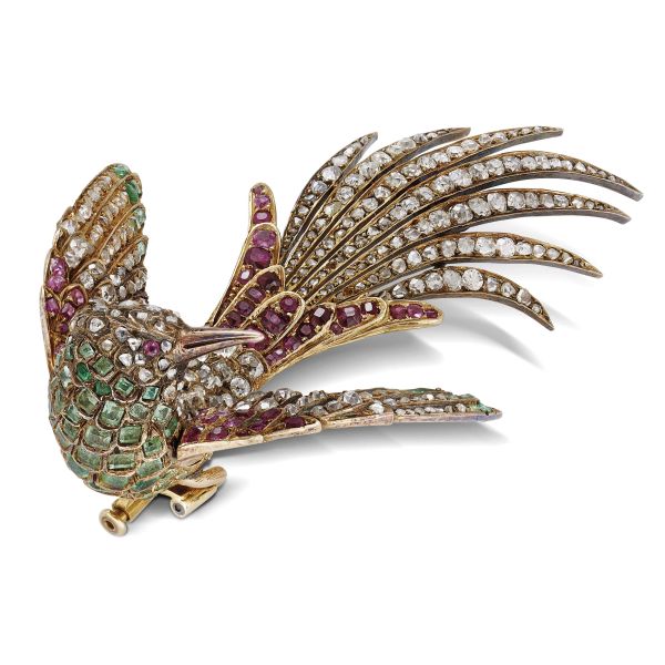 PETOCHI BIRD OF PARADISE BROOCH IN 18KT ROSE GOLD