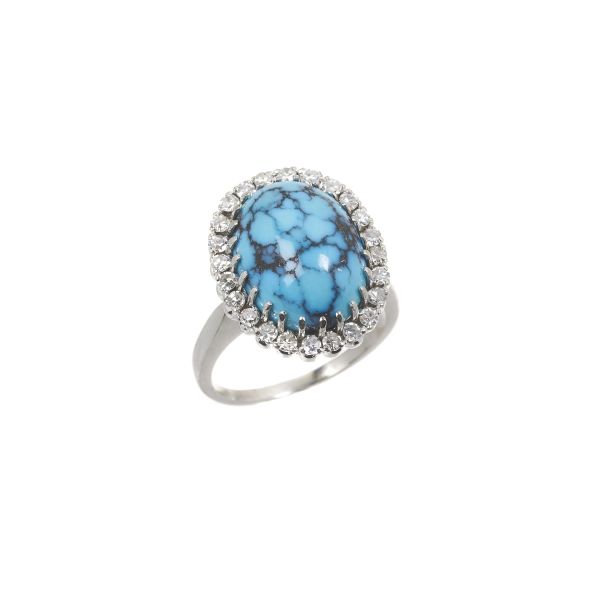 



RING WITH TURQUOISE AND DIAMONDS