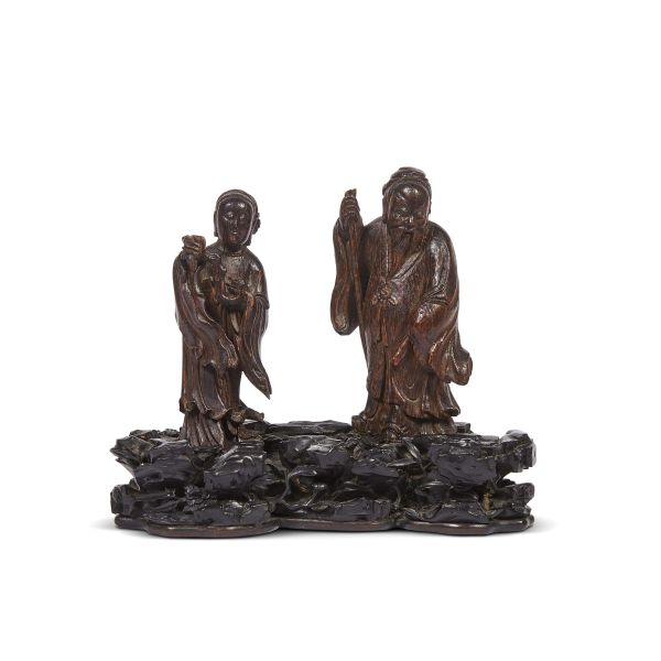 A GROUP OF TWO FIGURES, CHINA, QING DYNASTY, 18TH CENTURY