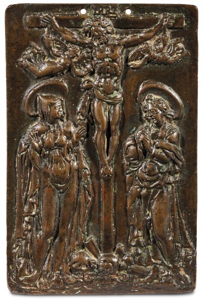 Southern Germany, last quarter of 16th century, Crucifixion, bronze, 9,6x6,2 cm