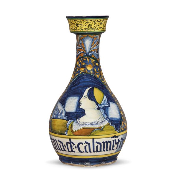 BOTTIGLIA DA FARMACIA, CASTELLI, BOTTEGA POMPEI, 1530-1550