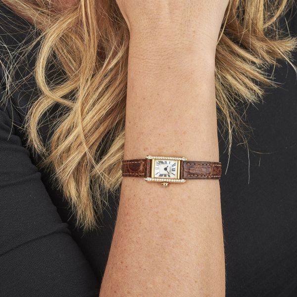 CARTIER MINI TANK ORO GIALLO QUADRANTE MADREPERLA