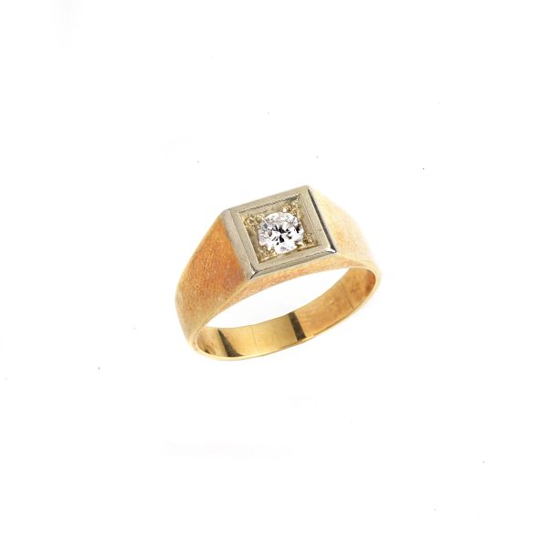 CHEVALIER DIAMOND RING IN 18KT TWO TONE GOLD