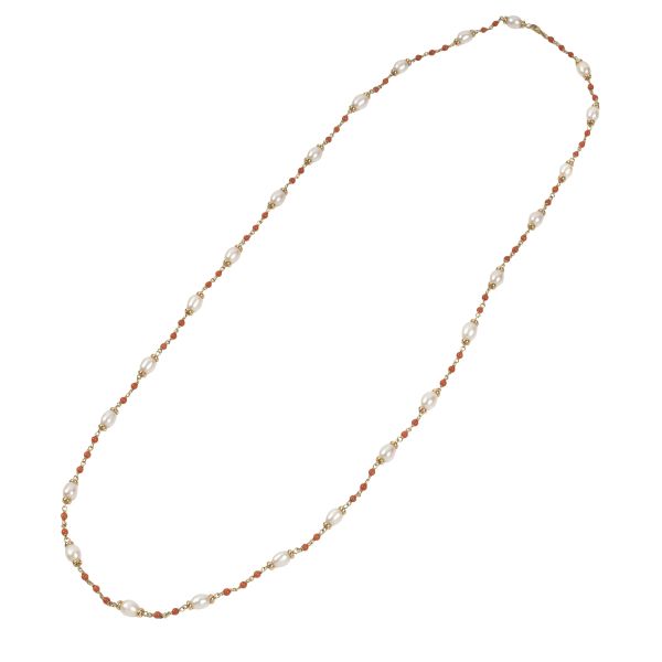



PEARL AND CORAL NECKLACE IN 18KT YELLOW GOLD