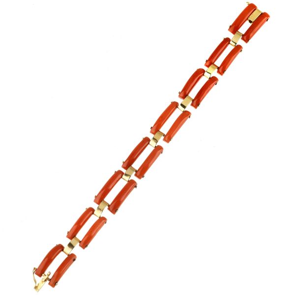 CORAL CHAIN BRACELET IN 18KT YELLOW GOLD