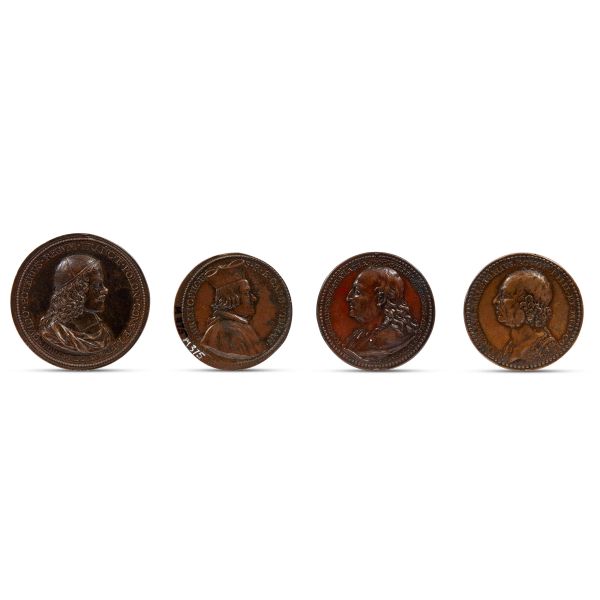 Italy, 17th century, Four medals, bronze