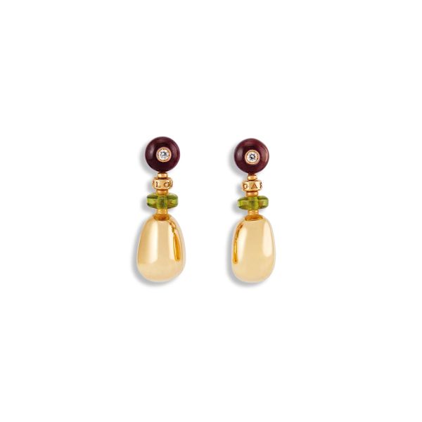 Bulgari - 



BULGARI SASSI DROP EARRINGS IN 18KT YELLOW GOLD