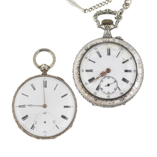 TWO METAL POCKET WATCHES