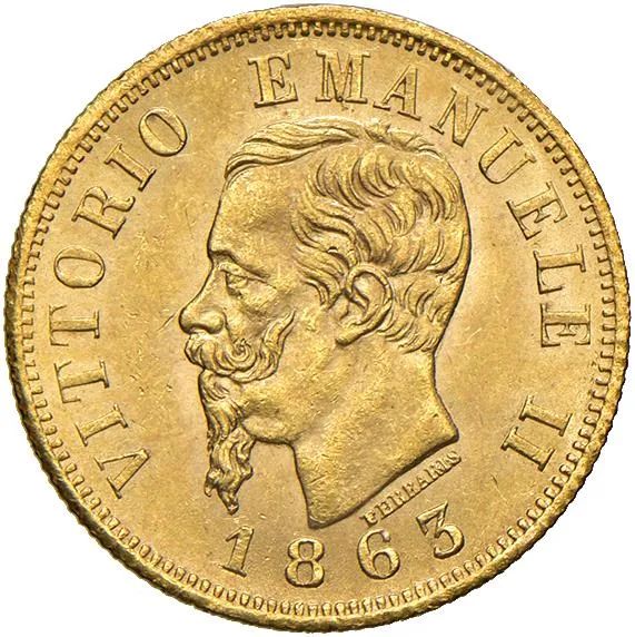      SAVOIA VITTORIO EMANUELE II (1861-1878) 10 LIRE 1863 Torino 