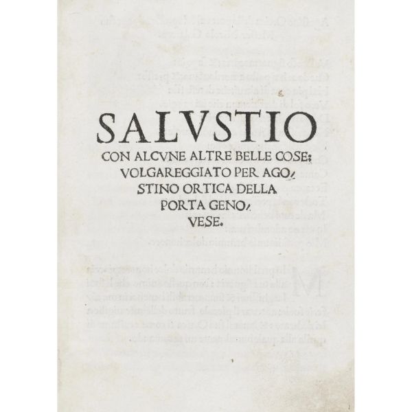 Sallustio. Salustio con alcune altre belle cose. Venezia, Vitali, 1518.