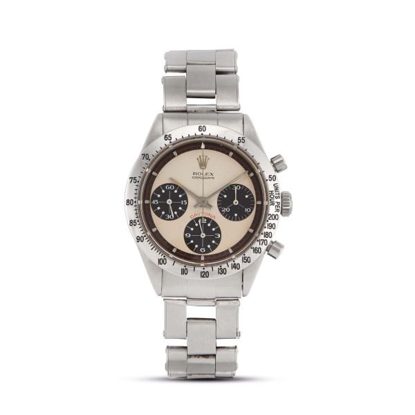 Rolex - 



ROLEX DAYTONA PAUL NEWMAN AFTERMARKET DIAL REF. 6239 N. 9234XX STAINLESS STEEL WRISTWATCH, 1962