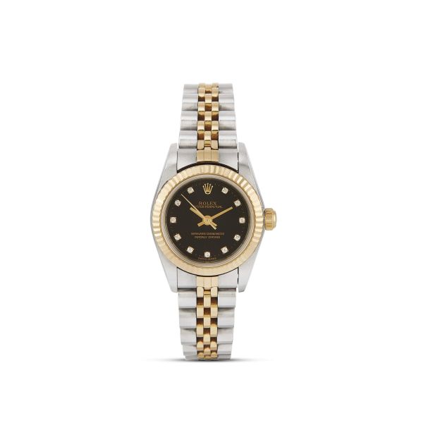 Rolex - ROLEX OYSTER PERPETUAL LADY REF. 76193 N. Y2716XX GOLD AND STAINLESS STEEL WRISTWATCH, 2003
