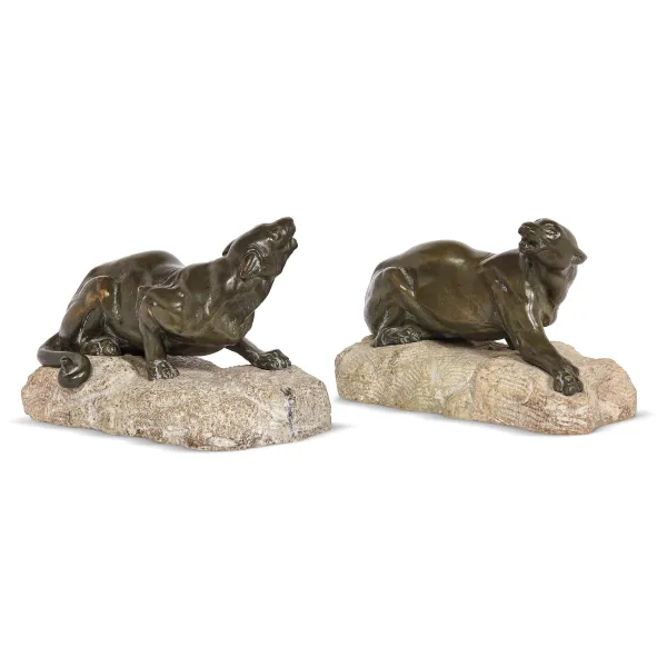 A PAIR OF PANTHERS, 19TH CENTURY