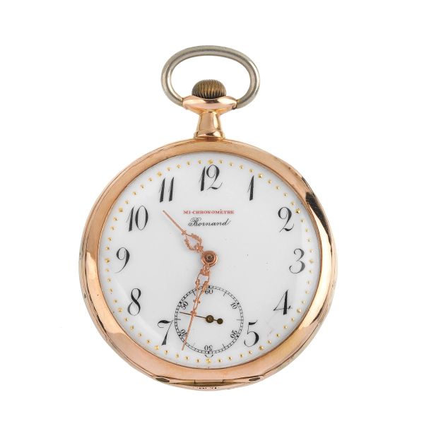 BORNAND MI-CHRONOMETRE YELLOW GOLD POCKET WATCH