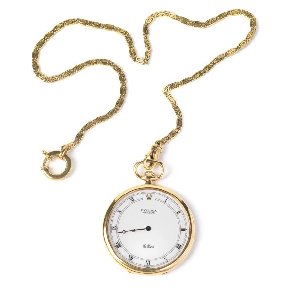 Rolex - ROLEX CELLINI REF. 3761 YELLOW GOLD POCKET WATCH WITH CHAIN