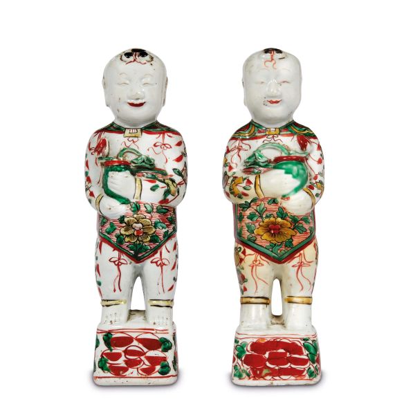 



A PAIR OF HOHO BOYS, CHINA, QING DYNASTY, 18TH CENTURY