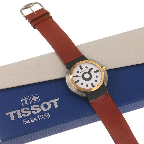 



TISSOT ETTORE SOTTSASS REF. S180/280 STAINLESS STEEL AND GOLD PLATED WRISTWATCH 