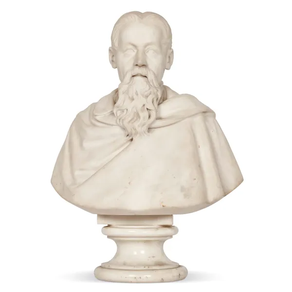 Sculptor of 19th century, a gentleman bust, white marble