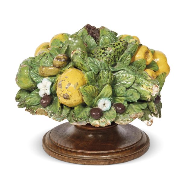 



Giovanni della Robbia and Workshop, circa 1520, Cap with Fruit and Animals, polychrome glazed terracotta