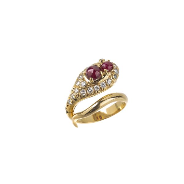 



ANELLO A SERPE CON RUBINI E DIAMANTI