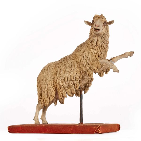 A RAMPANT SHEEP, NAPLES, 18TH/19TH CENTURY