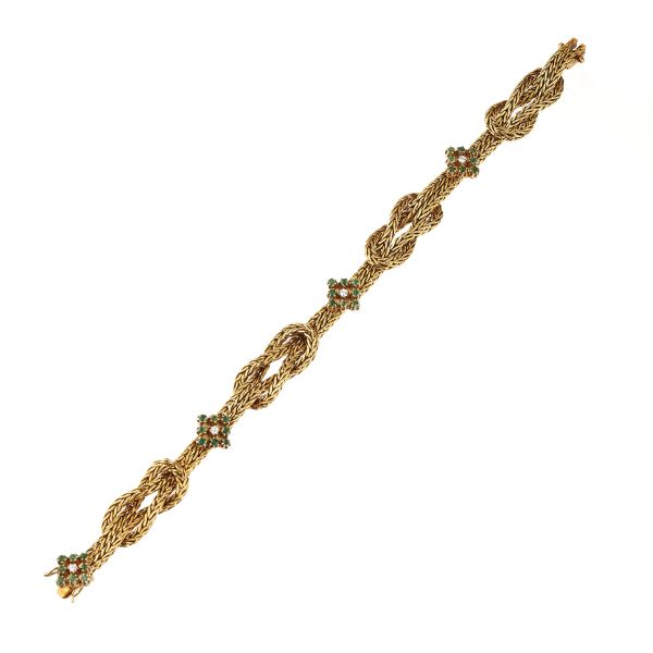 



EMERALD AND DIAMOND ROPE BRACELET IN 18KT YELLOW GOLD