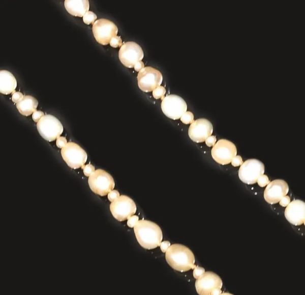 Collana in oro giallo e&nbsp; perle naturali