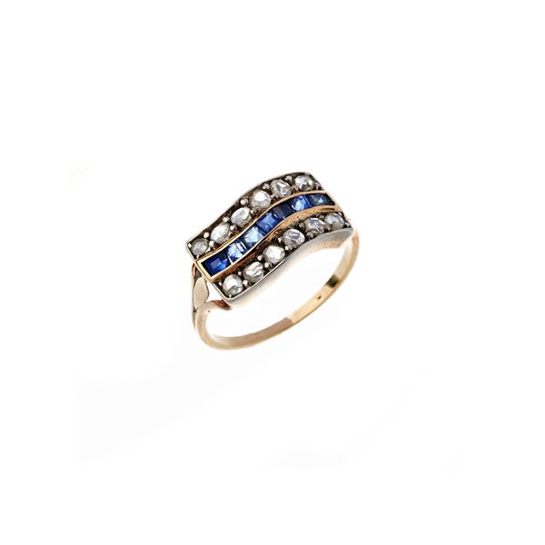 



SAPPHIRE AND DIAMOND RING IN SILVER AND GOLD