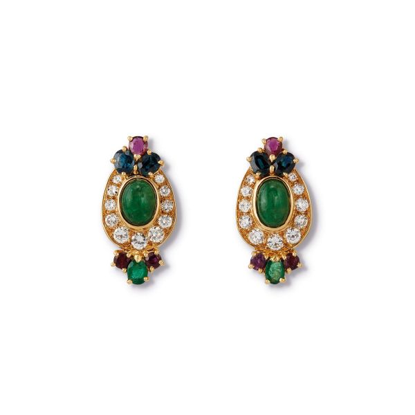 



PAIR OF EARRINGS WITH DIAMONDS AND PRECIOUS STONES