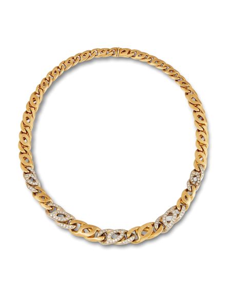 COLLANA IN ORO GIALLO E BIANCO CON DIAMANTI