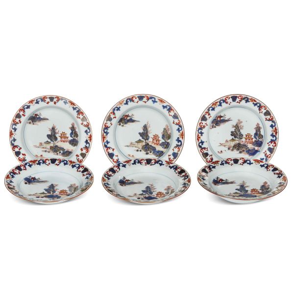 SIX PLATES, CHINA, QING DYNASTY, YONGZHENG PERIOD, 1723-1735