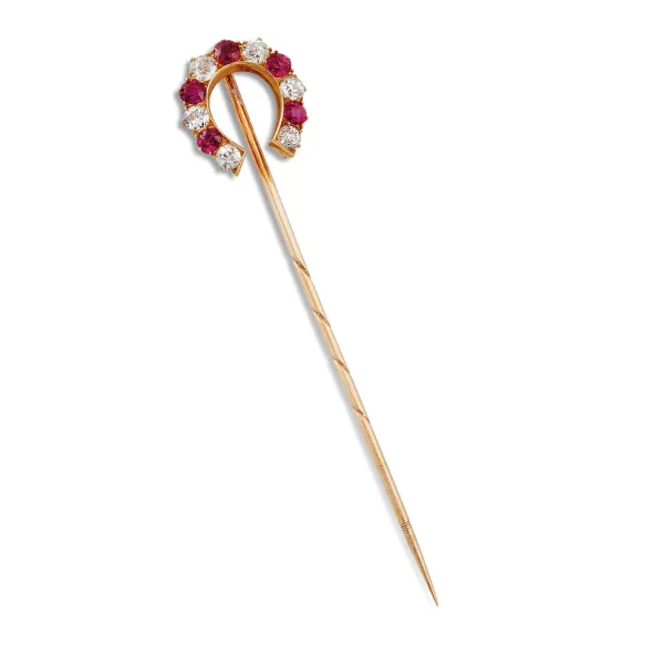 



RUBY AND DIAMOND PIN IN 9KT GOLD