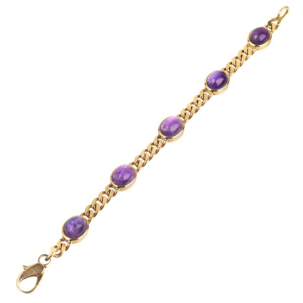 



AMETHYST CURB CHAIN BRACELET IN 18KT YELLOW GOLD