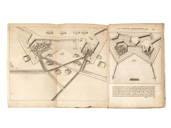 (Fortificazioni - Geometria) MAROLOIS, Samuel. Oeuvres mathematiques traictant de la geometrie et fortification. A Amsterdam, chez Guillaume Iansson C&aelig;sius, 1628.