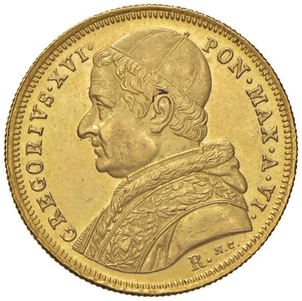     ROMA. STATO PONTIFICIO. GREGORIO XVI (1831-1846) 10 SCUDI 1836 an. VI  