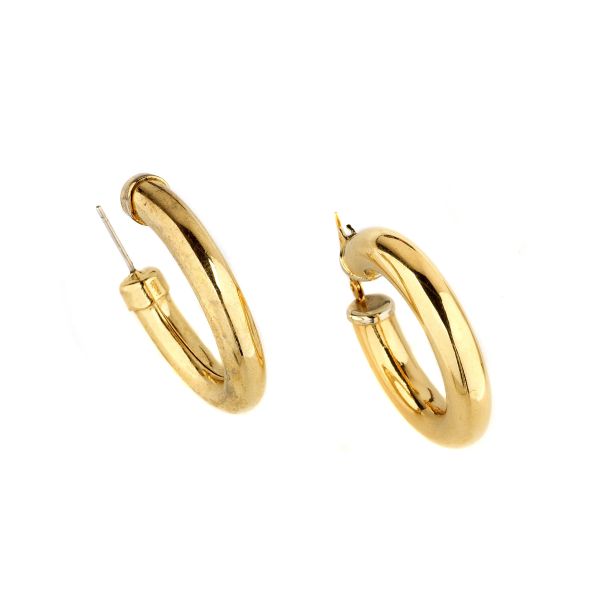 HOOP EARRINGS IN 18KT TWO TONE GOLD