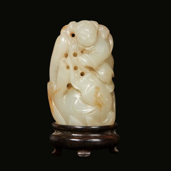 



JADE FIGURE OF A CHILD WITH CAT, CHINA, QING DYNASTY, 19TH CENTURY