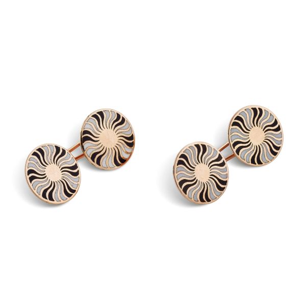 ROUND-SHAPED CUFFLINKS IN 9KT GOLD