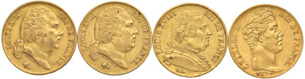 FRANCIA CARLO X (1824-1830) QUATTRO MONETE DA 20 FRANCHI
