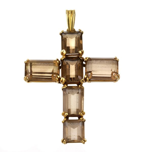 BIG CROSS-SHAPED PENDANT IN 18KT YELLOW GOLD