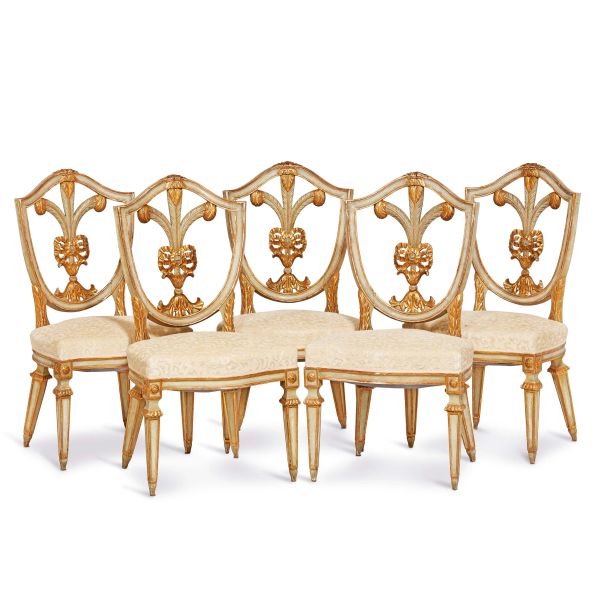 



FIVE FLORENTINE CHAIRS, 18TH CENTURY
