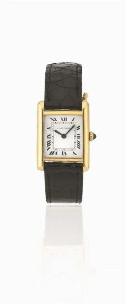 OROLOGIO DA POLSO CARTIER TANK, NO. 7808714622, IN ORO GIALLO 18K