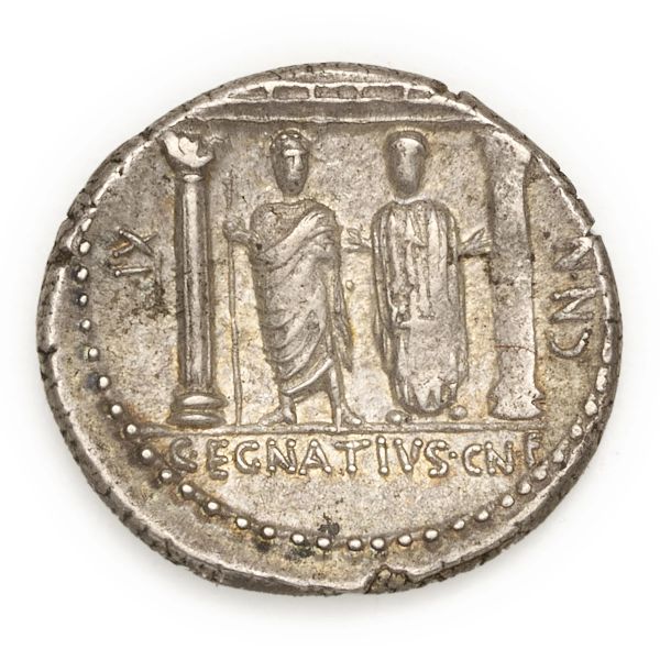 Egnatia - Denario Cn. Egnatius Cn.f. Cn.n. Maxsumus (76 a.C.) - Zecca: Roma