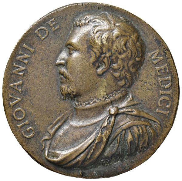 GIOVANNI DE&rsquo; MEDICI DETTO &ldquo;DALLE BANDE NERE&rdquo; (1498-1526). MEDAGLIA CELEBRATIVA FUSA NEL 1546 OPUS DANESE CATTANEO (1519-1573)