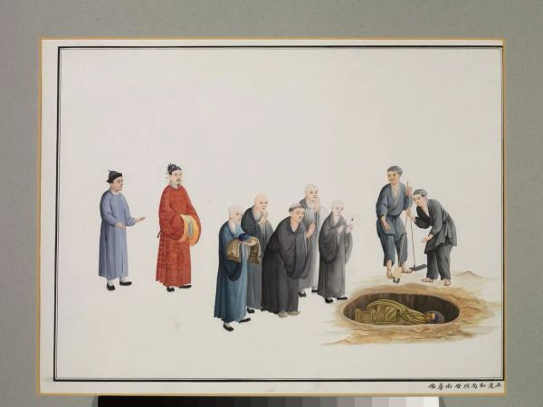  Otto tempere, Cina sec. XIX,  su carta raffiguranti divinitÃ  varie, firmati, cm