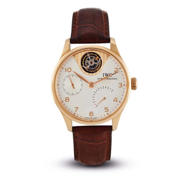 IWC PORTUGUESE TOURBILLON MYSTERE REF. IW504202 YELLOW GOLD WRISTWATCH N. 1XX/250