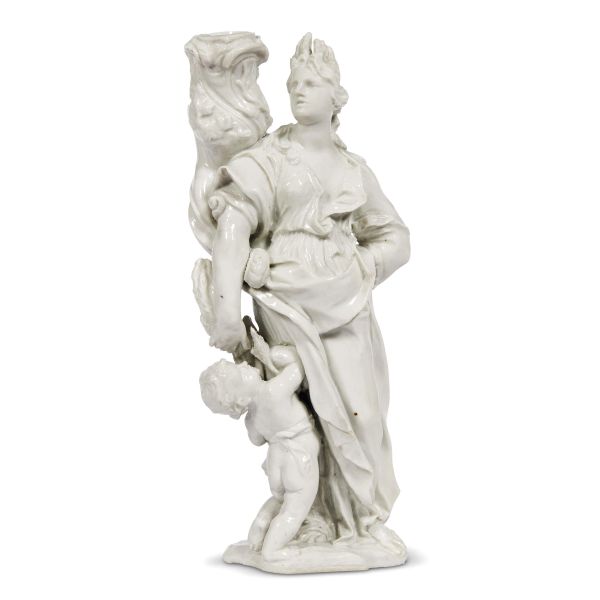A Ginori candlestick in the shape of Ceres, Doccia, 1760, porcelain, 20,3x8,5x5,7 cm