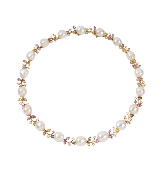 Schoeffel - 



SCHOEFFEL NECKLACE WITH PEARLS AND SAPPHIRES