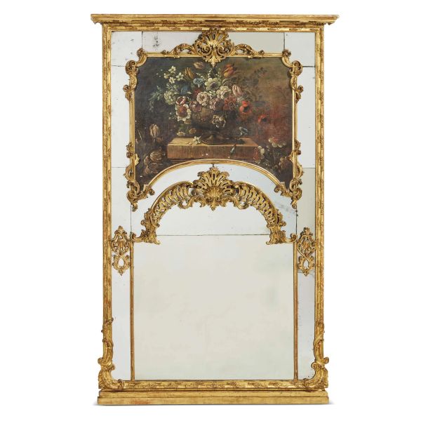 A TUSCAN OVERMANTEL MIRROR, 18TH CENTURY