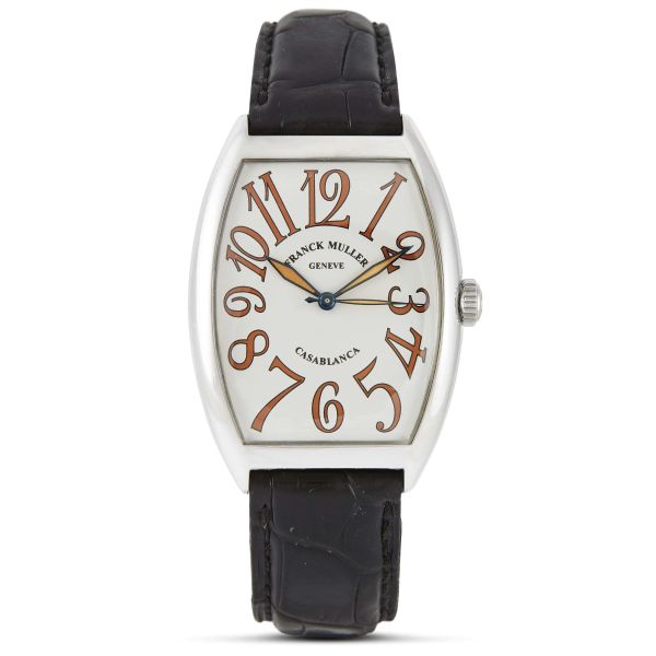 FRANCK MULLER CASABLANCA SAHARA REF. 6850  N. 1XX STAINLESS STEEL WRISTWATCH, 1999